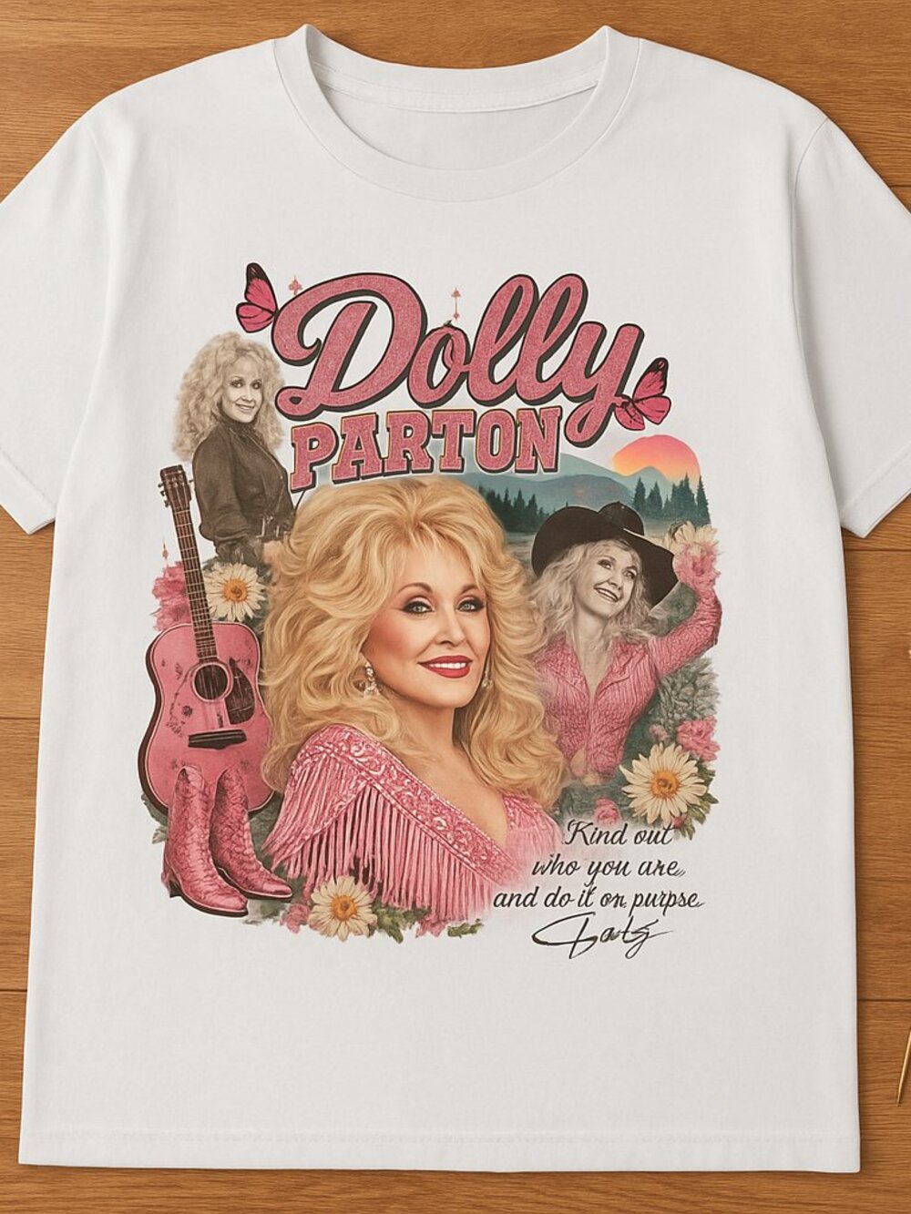 Dolly Parton Pink Country Music Graphic Tee | Vintage Western Singer T-Shirt